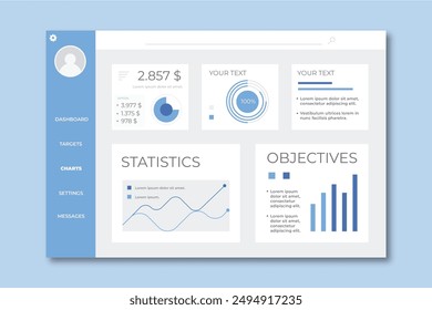 Template dashboard user panel vector design in eps 10