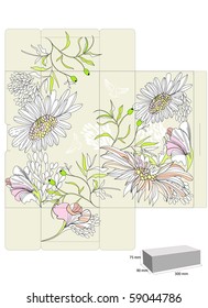 Plantilla para caja decorativa con flores