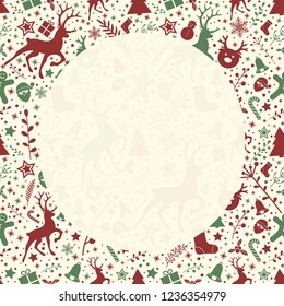 Template of decorative Christmas background. Vector.