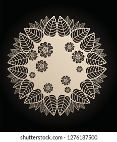 Marco decorativo de plantilla para corte láser de papel, cartón. Boda, ilustración vectorial.