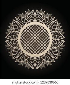 Template decorative frame for laser cutting of paper, cardboard. Wedding, Vector illustration.