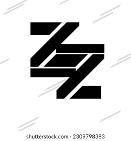 template desain logo vektor huruf ZZ, desain monogram huruf ZZ