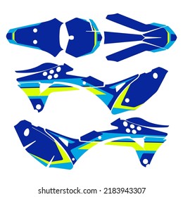 Template desgin graphic sticker motocross  red white yellow fluo black