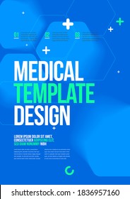 Template design with abstract background for medical layout. Vector design A4 size for poster, flyer or banner.
