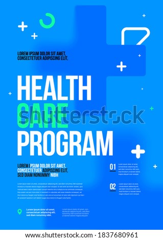 Template design with abstract background for medical layout. Vector design A4 size for poster, flyer or banner.