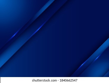 Template design abstract dark blue gradient stripes overlap layer background with lighting. Vector illustration