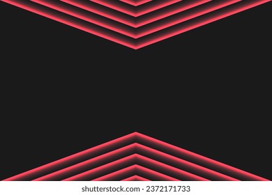 Template design Abstract Digital banner with Gradient Neon triangle pink lines on dark black background woth space for text. Trendy Dynamic poster with geometrical shape. Vector illustration.