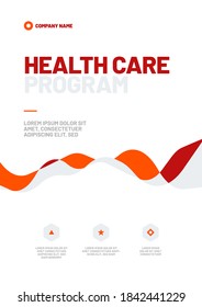 Template design with abstract dynamic waves for medical layout. Vector design A4 size for poster, flyer or banner.
