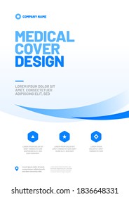 Template design with abstract flying shapes for medical layout. Vector design A4 size for poster, flyer or banner.