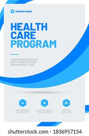 Template design with abstract flying shapes for medical layout. Vector design A4 size for poster, flyer or banner.