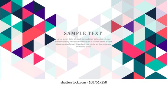 Template design abstract modern colorful triangles on white background with copy space for text. You can use for ad, poster, template, business presentation. Vector illustration
