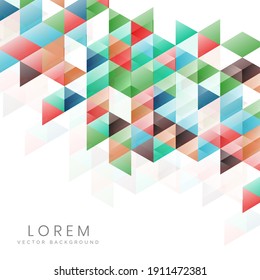 Template design abstract modern colorful triangles on white background with copy space for text. You can use for ad, poster, template, business presentation. Vector illustration