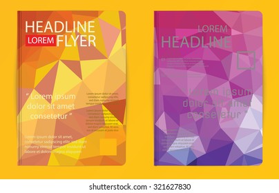 Template design Abstract polygon design vector for magazine brochure flyer booklet cover annual report in Proportionally A4