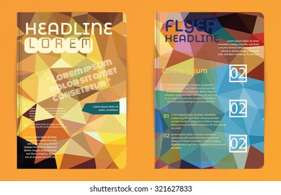 Template design Abstract polygon design vector for magazine brochure flyer booklet cover annual report in Proportionally A4