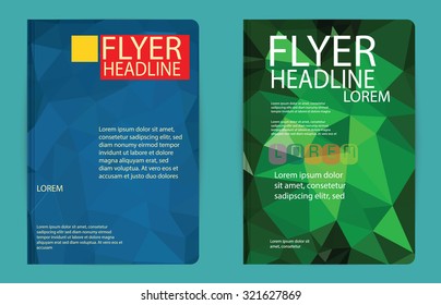 Template design Abstract polygon design vector for magazine brochure flyer booklet cover annual report in Proportionally A4
