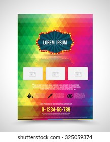 Template design abstract spectrum. Vector illustration. Can use for cover brochure, magazine, leaflet, poster and web.