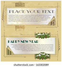 Template for the design of advertisements, envelope, invitations or greeting cards  (Merry Christmas & Happy New Year)