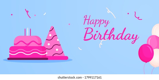 Template Design Background Greeting Happy Birthday Stock Vector