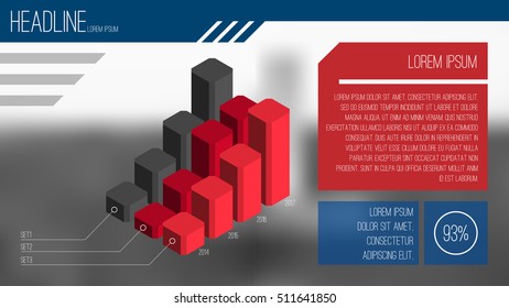 Template design backgrounds. Leaflet, Annual report, book cover design. Business presentation template. Leaf with a columnar three-dimensional diagram.