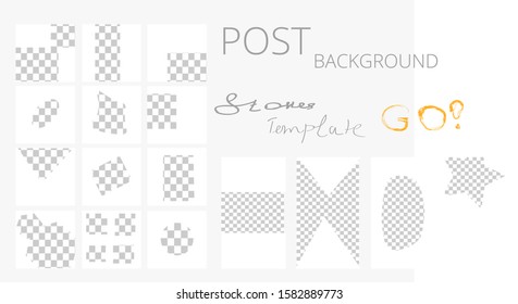 Template design backgrounds with pastel colored for social media banner. Set of stories and post with copy space for text. Mock up for personal blog or shop. Layout for promotion - eps10