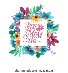 Template design banner Best mom ever. 