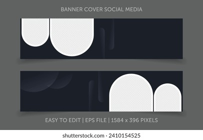 Template design banner cover social media. Creative corporate business marketing social media cover banner post template