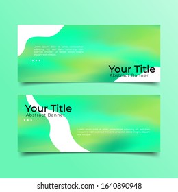 template design banner with green abstract blur background