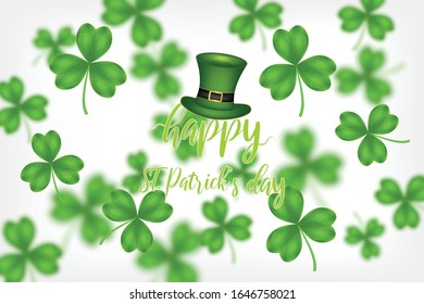 Template Design banner on St. Patrick's Day. effect clover. Simple banner for the site, shop, magazine promotions. input text for copy space.