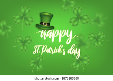 Template Design banner on St. Patrick's Day. effect clover. Simple banner for the site, shop, magazine promotions. input text for copy space.