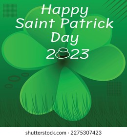 Template Design banner on St. Patrick's Day. 3d effect clover. Simple banner for the site, shop, magazine promotions. Banner with place for text.