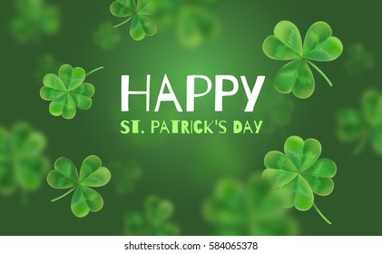 Template Design banner on St. Patrick's Day. 3d effect clover. Simple banner for the site, shop, magazine promotions. Banner with place for text.