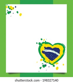 Template design, banner design, Watercolor in Brazil flag concept