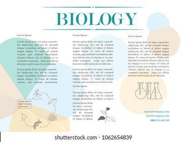 Template design for biology article. Vector illustration.
