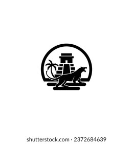 template design with black panther. vector logo