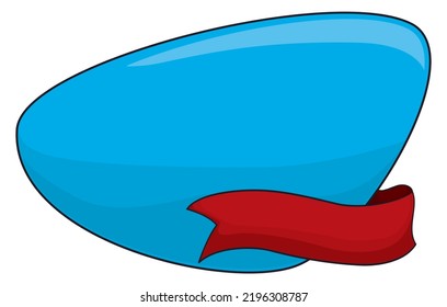 Vorlagendesign mit blauem Zeichen, umhüllt mit rotem Band, einzeln auf weißem Hintergrund.