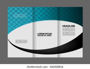 Template design of blue trifold brochure
