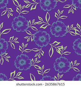 Diseño de Plantilla para la hoja botánica, con hermoso diseño de fondo de patrón de flores.