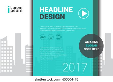 Template Design Brochure, Annual Report, Magazine, Poster, Corporate Presentation, Portfolio, Flyer With Copy Space Vector Illustration