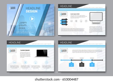 Template Design Brochure, Annual Report, Magazine, Poster, Corporate Presentation, Portfolio, Flyer Set With Copy Space Vector Illustration