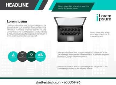 Template Design Brochure, Annual Report, Magazine, Poster, Corporate Presentation, Portfolio, Flyer With Copy Space Vector Illustration