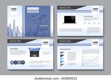 Template Design Brochure, Annual Report, Magazine, Poster, Corporate Presentation, Portfolio, Flyer Set With Copy Space Vector Illustration