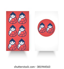 Template design for brochure with buddha. Layout design with shadow