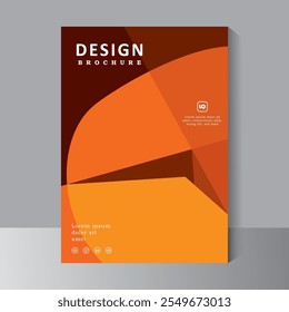 Diseño de Plantilla para Folleto en Vector, Informe Anual, Revista, Póster, Presentación Corporativa, Cartera, Flyer, diseño moderno con color marrón y naranja.