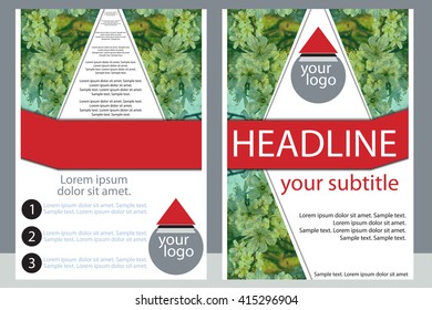Template design for brochures, flyers, annual report, abstract flowers flyer cover presentation. A4 size. Vector illustration.