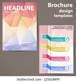 Template design brochures, Flyers in polygon style. Design for your business.