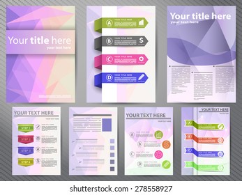 Template design brochures, Flyers in polygon style. Design for your business.