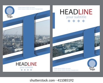 Template design brochures with place for your photo. Sample. Vector illustration. A4 size.