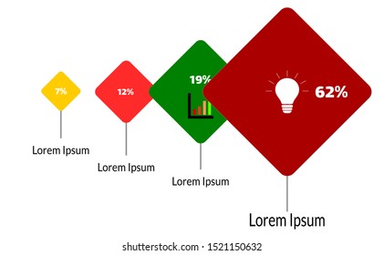Template design for business chart presentation in the form horizontal vector diagram layout. Timeline mode graphic to  show time elapse and future report concept for information in web or flowchart.