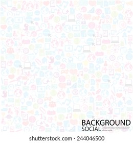 Template design Businessman thinking idea with social network icons background