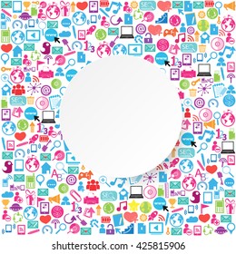 Diseño de plantillas Ideas empresariales con iconos de redes sociales fondo